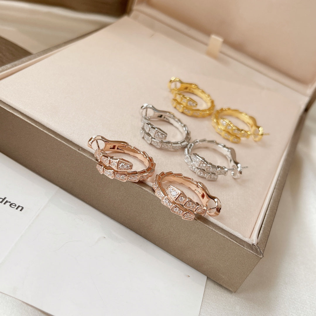 [AURORA]SERPENTI EARRINGS FULL DIAMOND