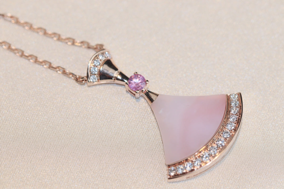 [AURORA]DREAM NECKLACE PINK MOP DIAMOND