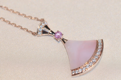 [AURORA]DREAM NECKLACE PINK MOP DIAMOND