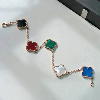 [AURORA]CLOVER 5 MOTIFS MULTICOLOR BRACELET
