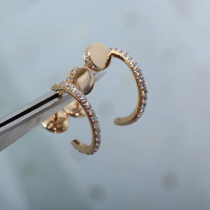 [AURORA]JUSTE イヤリング 12.75mm ピンクゴールド ダイヤモンド