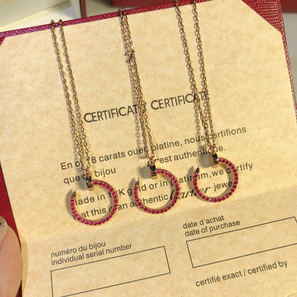 [AURORA]JUSTE ネックレス ゴールド レッド ダイヤモンド