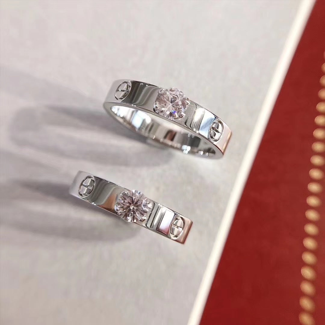 [オーロラ]ラブリング 3.6mm ビッグダイヤモンド1粒