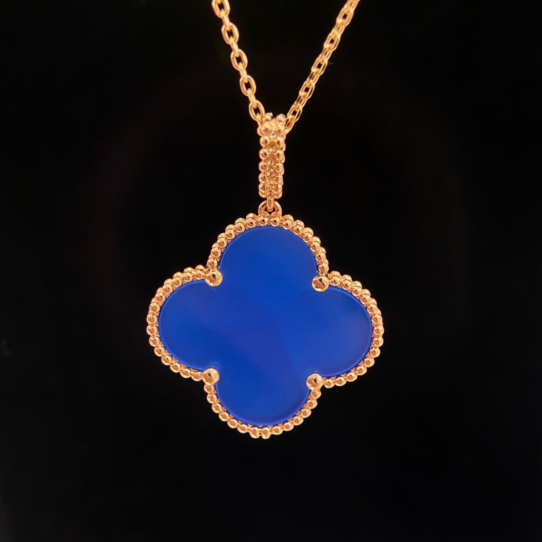 [AURORA]CLOVER 25MM NECKLACE TURQUOISE ROSE GOLD