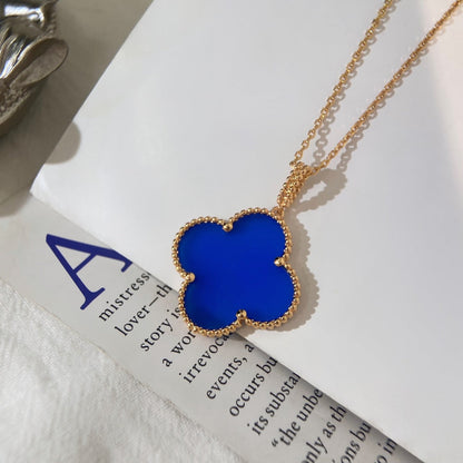 [AURORA]CLOVER 25MM NECKLACE TURQUOISE ROSE GOLD