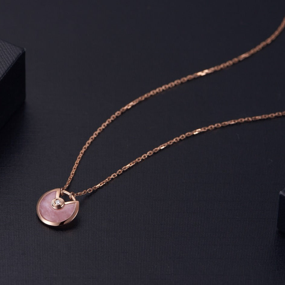 [AURORA]AMULETT ROSÉGOLD ROSA MOP HALSKETTE