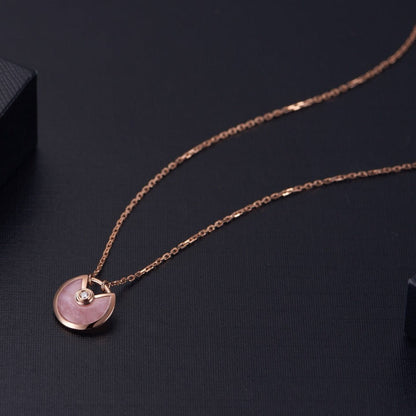 [AURORA]AMULETT ROSÉGOLD ROSA MOP HALSKETTE
