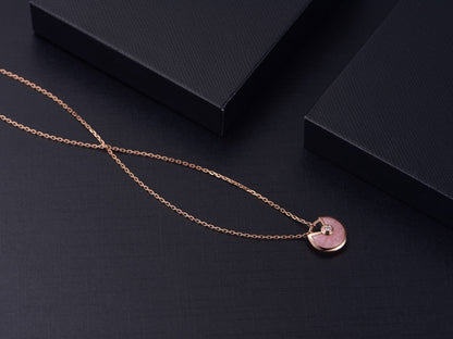 [AURORA]AMULETT ROSÉGOLD ROSA MOP HALSKETTE