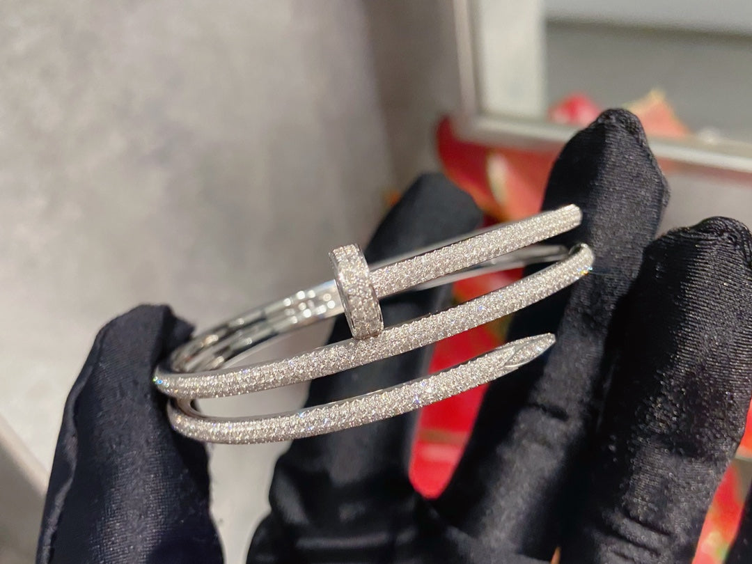 [AURORA]JUSTE ブレスレット 3.5MM 2連 シルバー ダイヤモンド