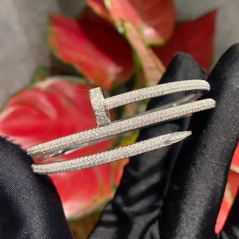 [AURORA]JUSTE ブレスレット 3.5MM 2連 シルバー ダイヤモンド