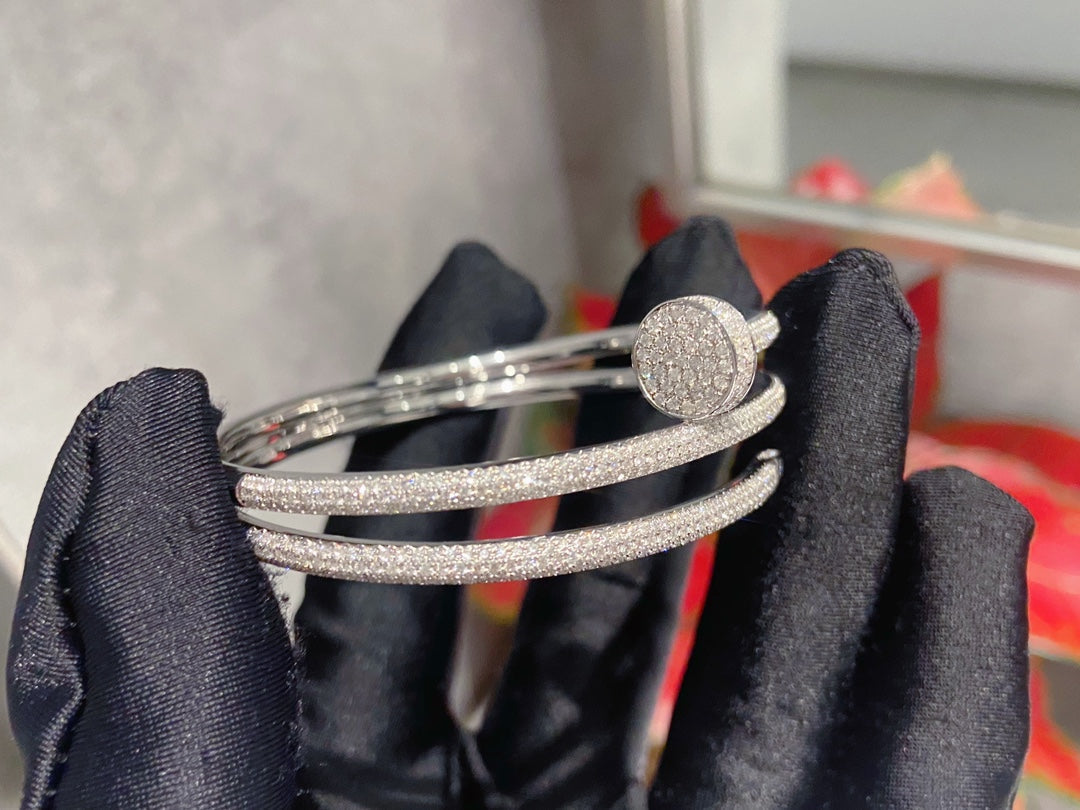 [AURORA]JUSTE ブレスレット 3.5MM 2連 シルバー ダイヤモンド