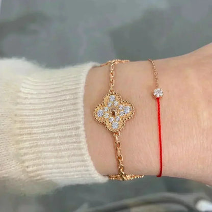 [AURORA]CLOVER 5 MOTIF FULL DIAMOND BRACELET COLLECTION
