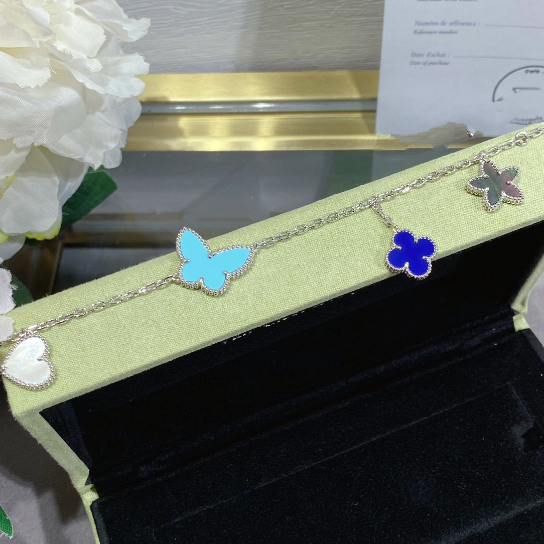 [AURORA]LUCKY SPRING SILVER BRACELET 4 MOTIF