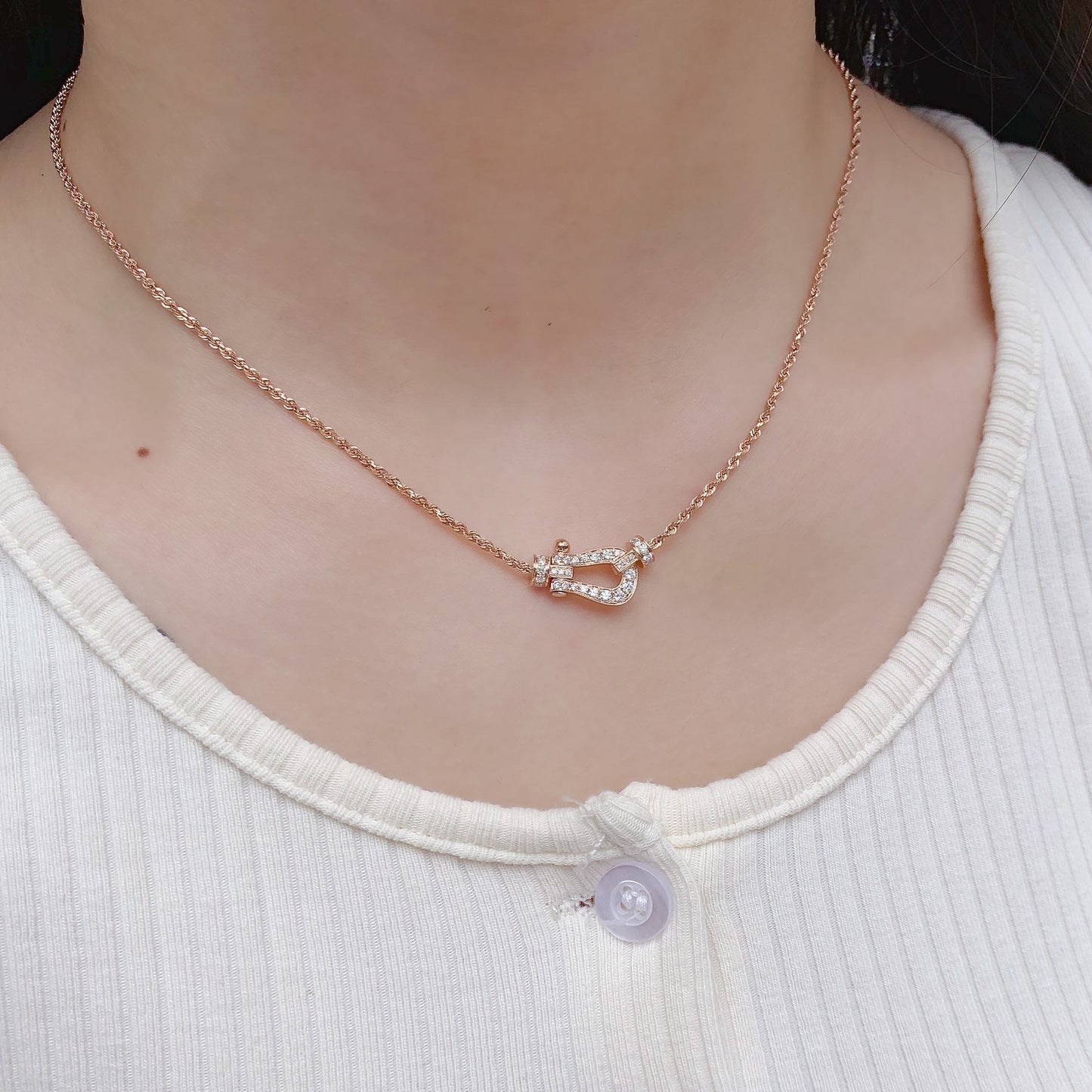 [AURORA]FORCE 10 ROSÉGOLD-DIAMANT-HALSKETTE
