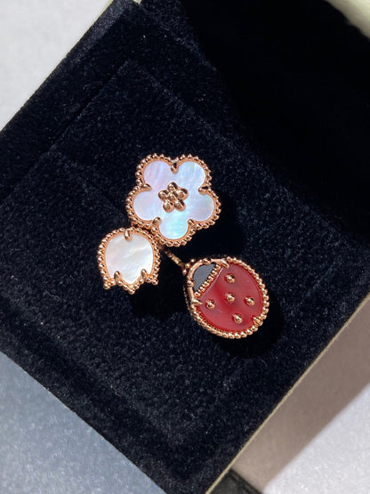 [AURORA]LUCKY 3 MOTIF ROSE GOLD RING