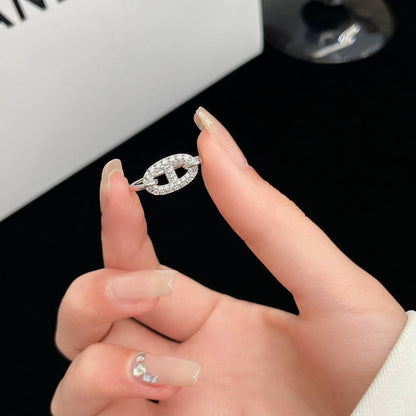 [AURORA]RONDE KLEINER SILBERNER DIAMANTRING