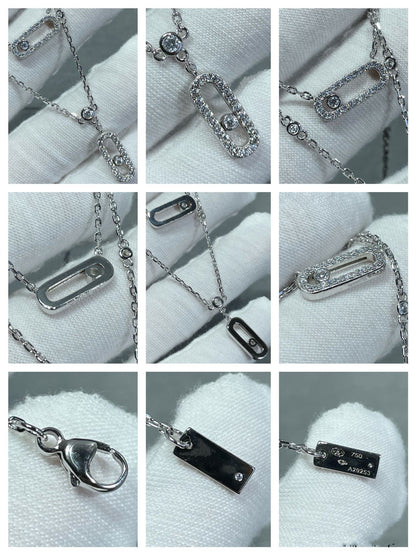 [AURORA]MOVE 2 ROW DIAMOND NECKLACE