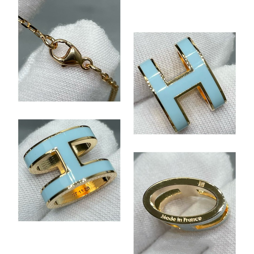 [AURORA]POP H SKY BLUE NECKLACE