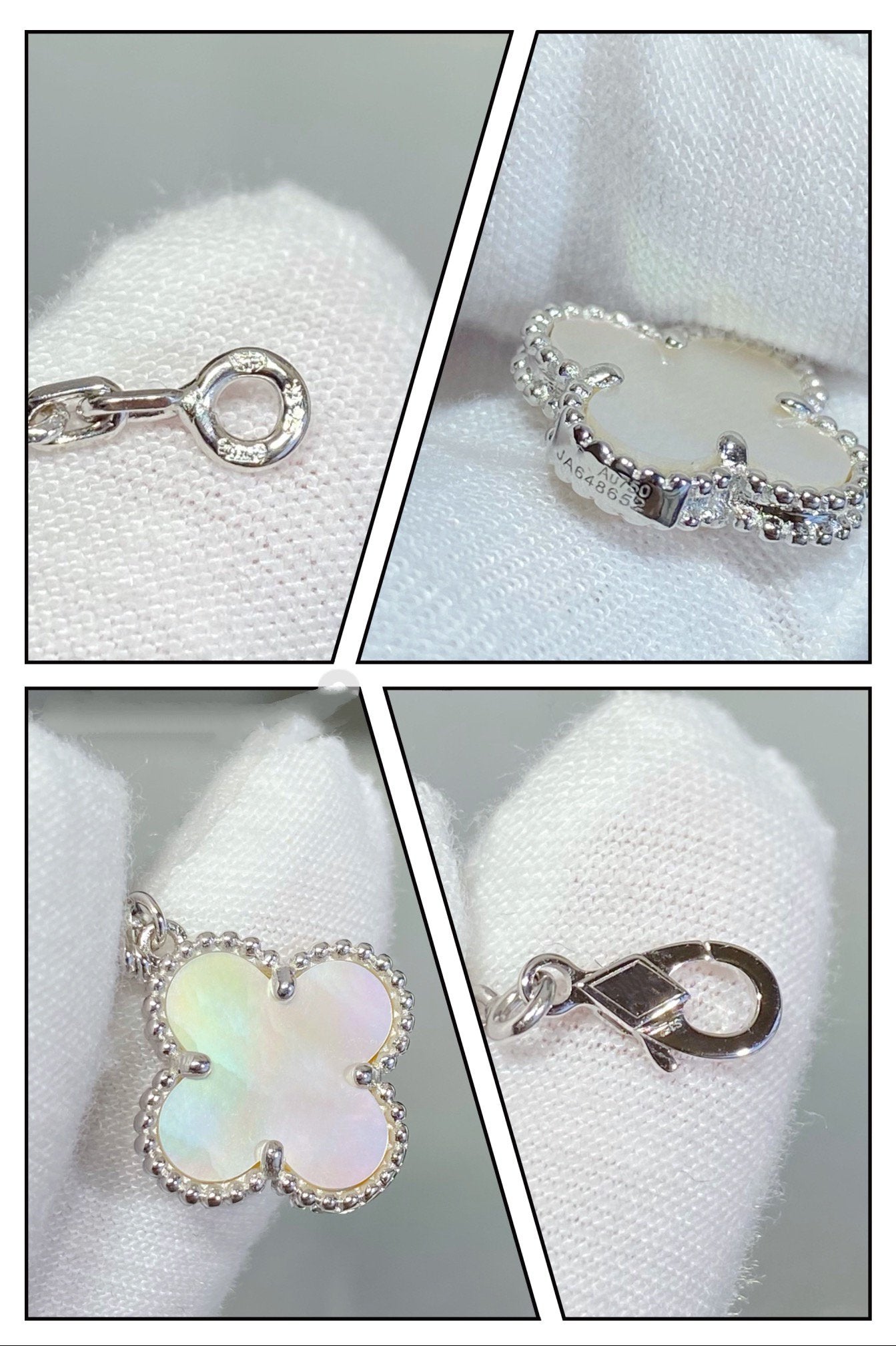 [basloveJW]CLOVER 5 MOTIV WEISSES MOP SILBERARMBAND