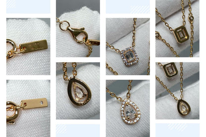 [AURORA]MY TWIN 2 ROW DIAMOND NECKLACE