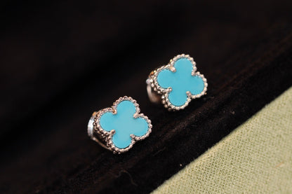 [basloveJW]CLOVER MINI TÜRKIS SILBER OHRSTECKER