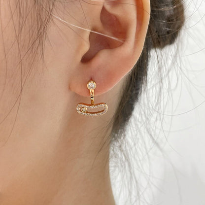 [AURORA]MOVE UNO PINK GOLD DIAMOND EARRINGS