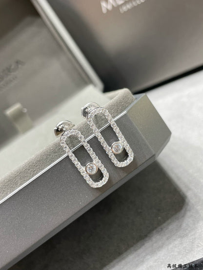 [AURORA]MOVE UNO STUD DIAMOND PAVED EARRINGS