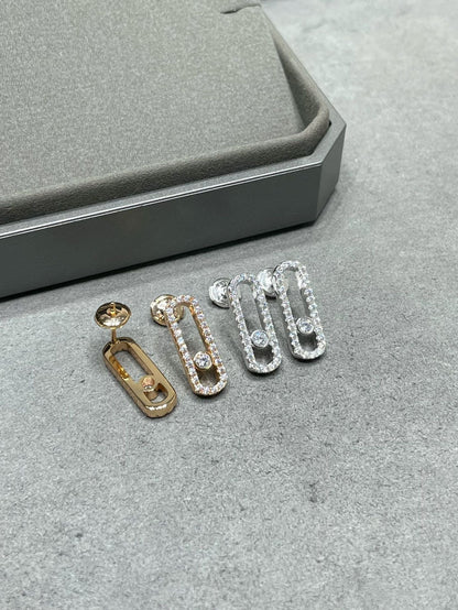 [AURORA]MOVE UNO STUD DIAMOND PAVED EARRINGS