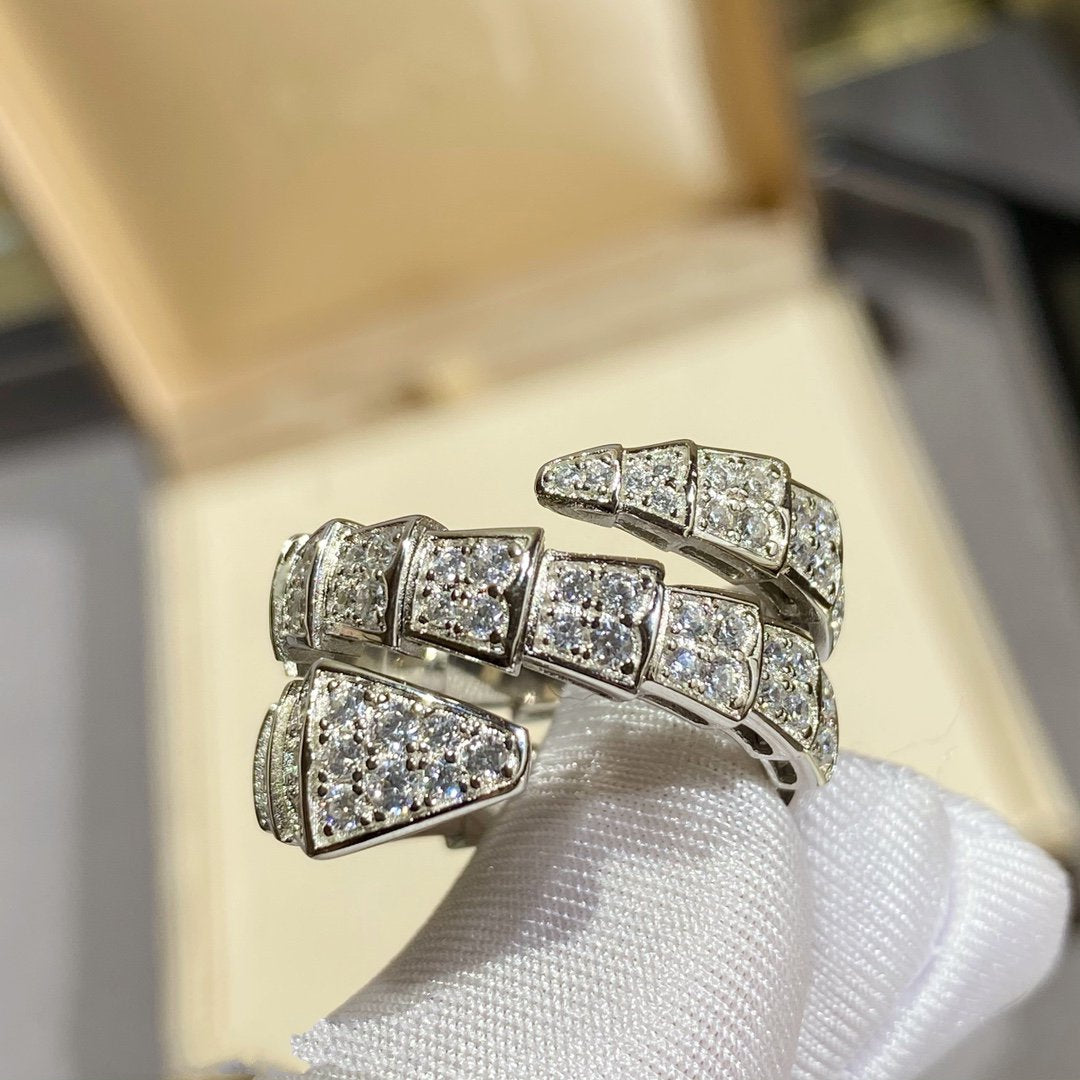 [AURORA]SERPENTI DOPPELRING SILBER MIT DIAMANTEN