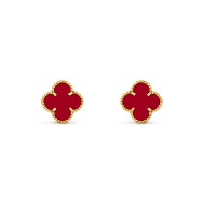 [AURORA]CLOVER MEDIUM 1 MOTIFS CARNELIAN  EARRINGS