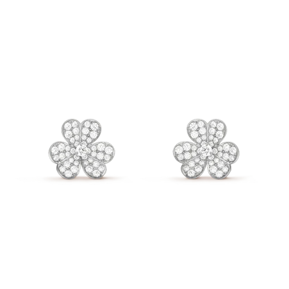 [basloveJW]CLOVER COMOS DIAMANT OHRRINGE SILBER