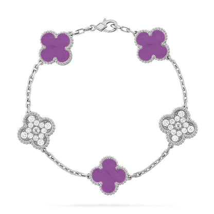 [AURORA] CLOVER 5 MOTIF VIOLET BRACELET COLLECTION