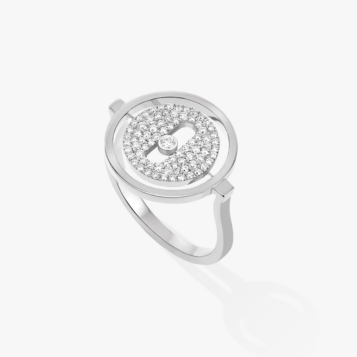 [AURORA]LUCKY MOVE PAVED SILVER DIAMOND RING