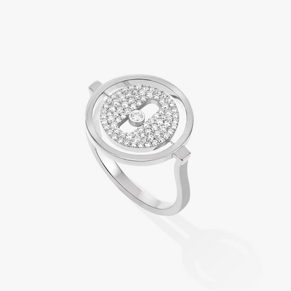 [AURORA]LUCKY MOVE PAVED SILVER DIAMOND RING