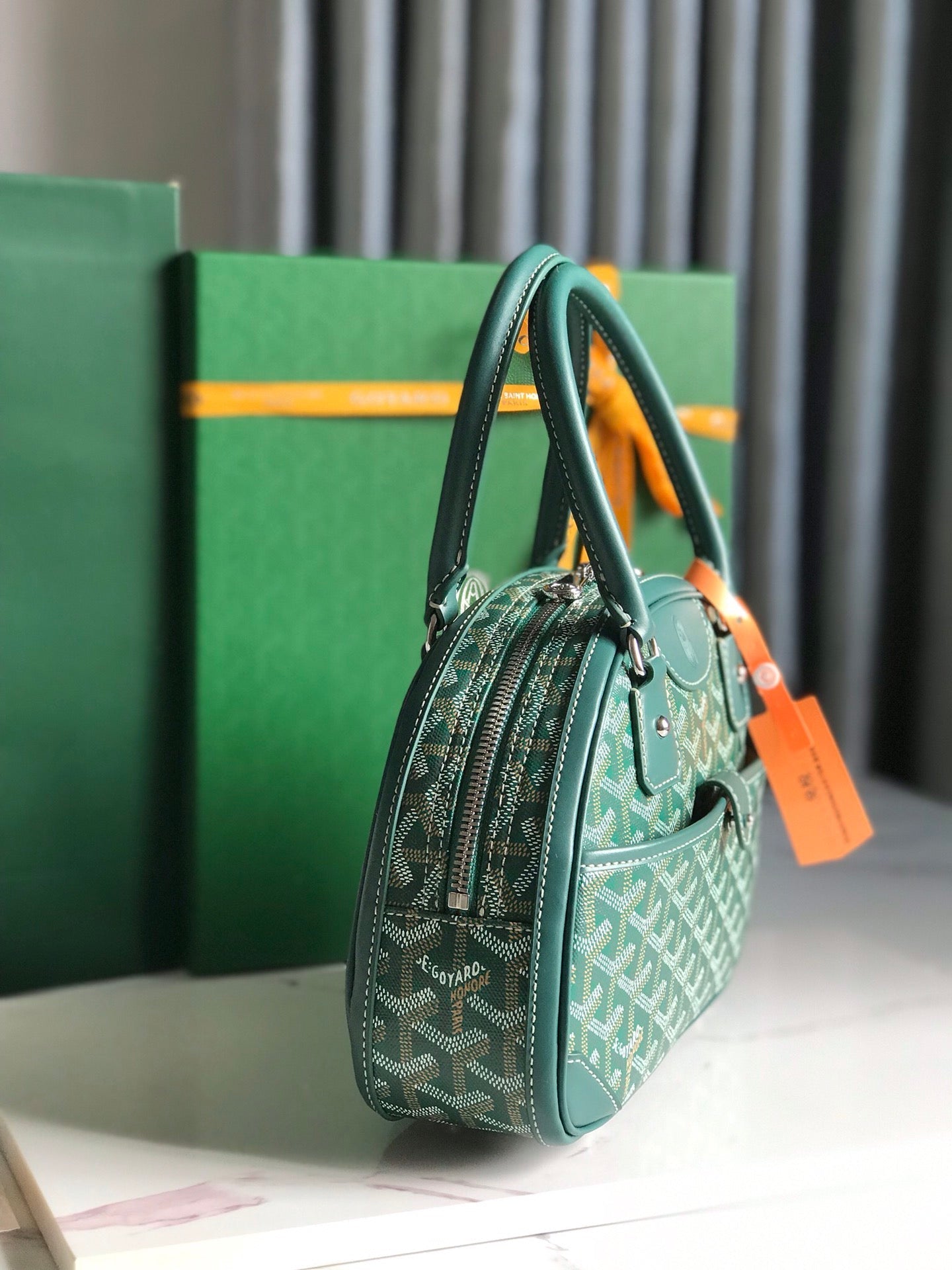 SAINT JEANNE MINI BAG 26 IN GREEN GOYARDINE CANVAS AND CALFSKIN