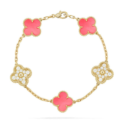 [AURORA]CLOVER 5 MOTIFS  PINK MOP BRACELET COLLECTION