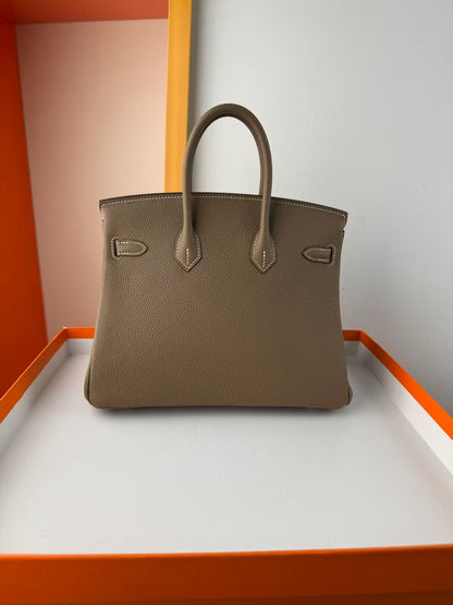 HM BIRKIN 30CM BROWN TOGO LEATHER SILVER HARDWARE