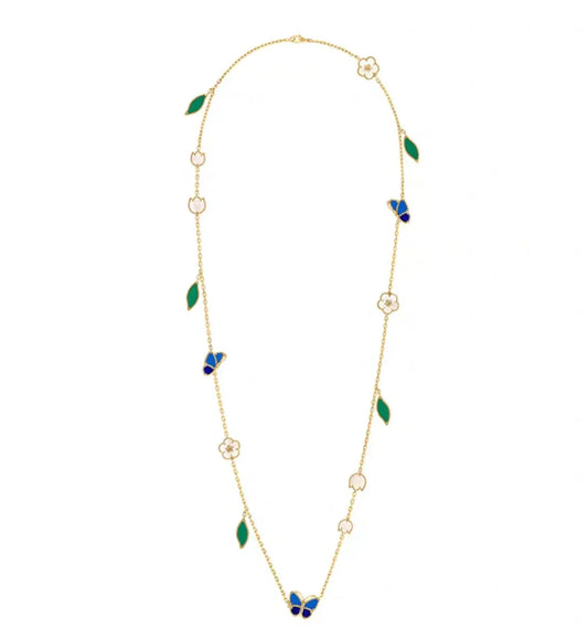 [AURORA]LUCKY SPRING GOLD MOTIFS NECKLACE