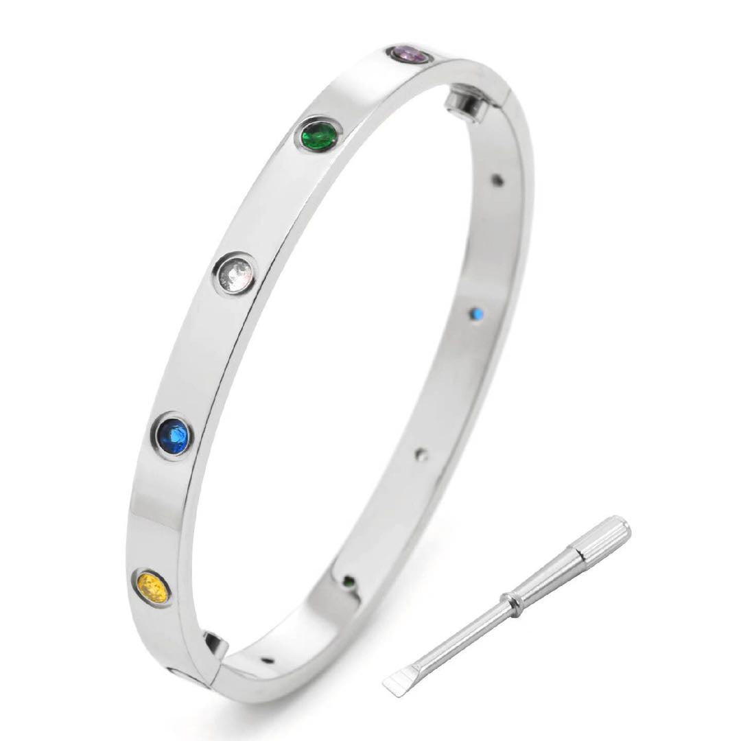 [AURORA]LOVE BRACELET 6.1MM 10 COLORED DIAMONDS