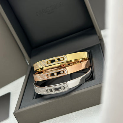 [AURORA]Move Noa Rose Gold Pavé Diamond Bangle Bracelet