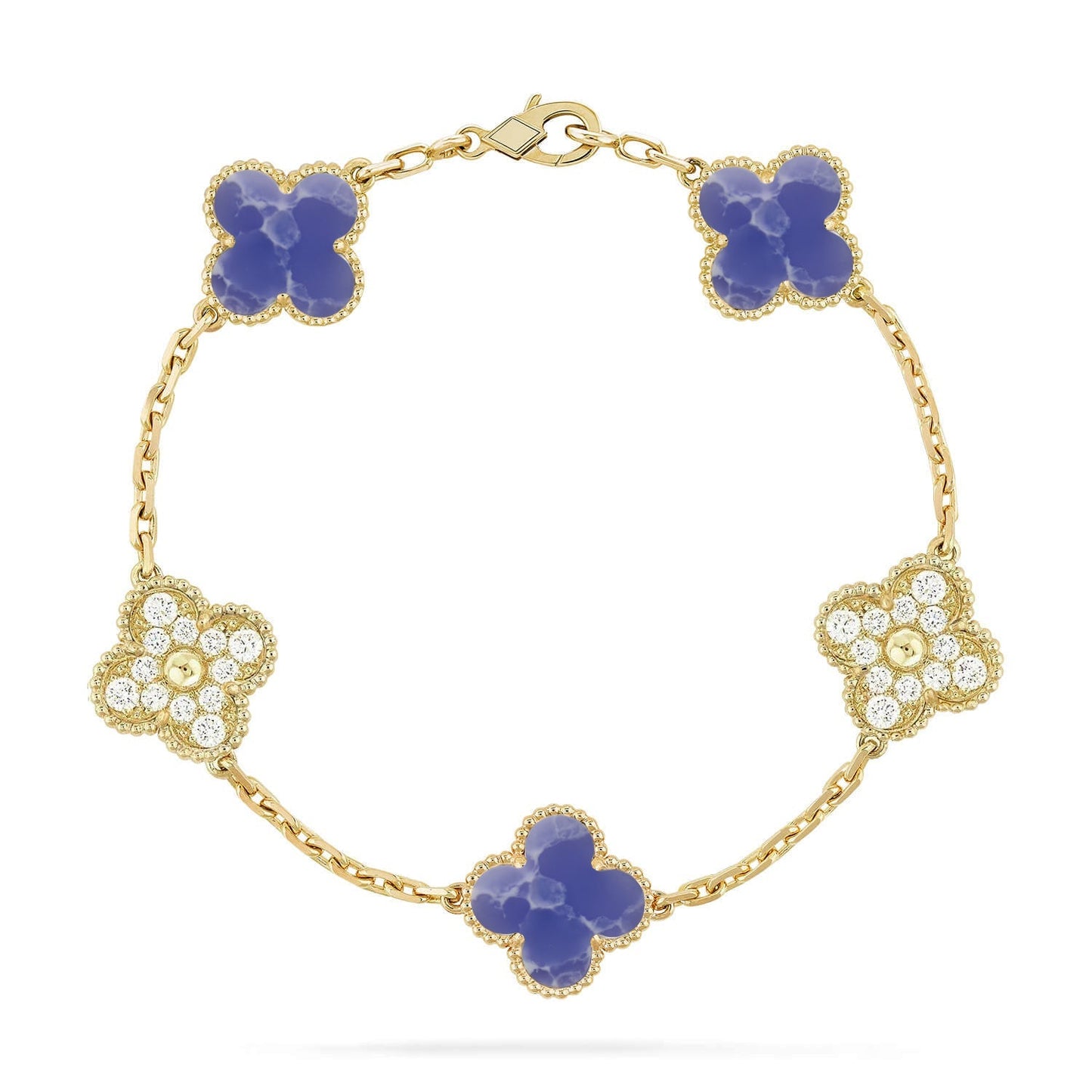 [AURORA]CLOVER 5 MOTIF BLUE VEINS BRACELET COLLECTION
