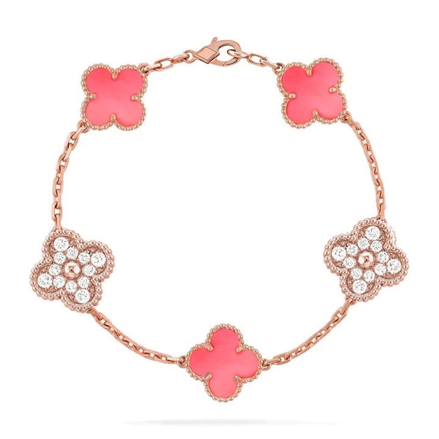 [AURORA]CLOVER 5 MOTIFS  PINK MOP BRACELET COLLECTION