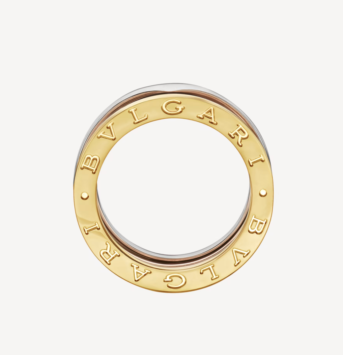 [AURORA]ZERO 1 THREE-BAND ROSE WHITE AND YELLOW RING