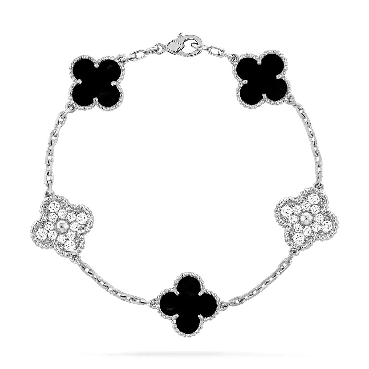 [AURORA]CLOVER 5 MOTIF ONYXS BRACELET COLLECTION