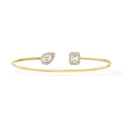 [AURORA]JONC FLEX MY TWIN TOI & MOI SILVER DIAMOND BRACELET