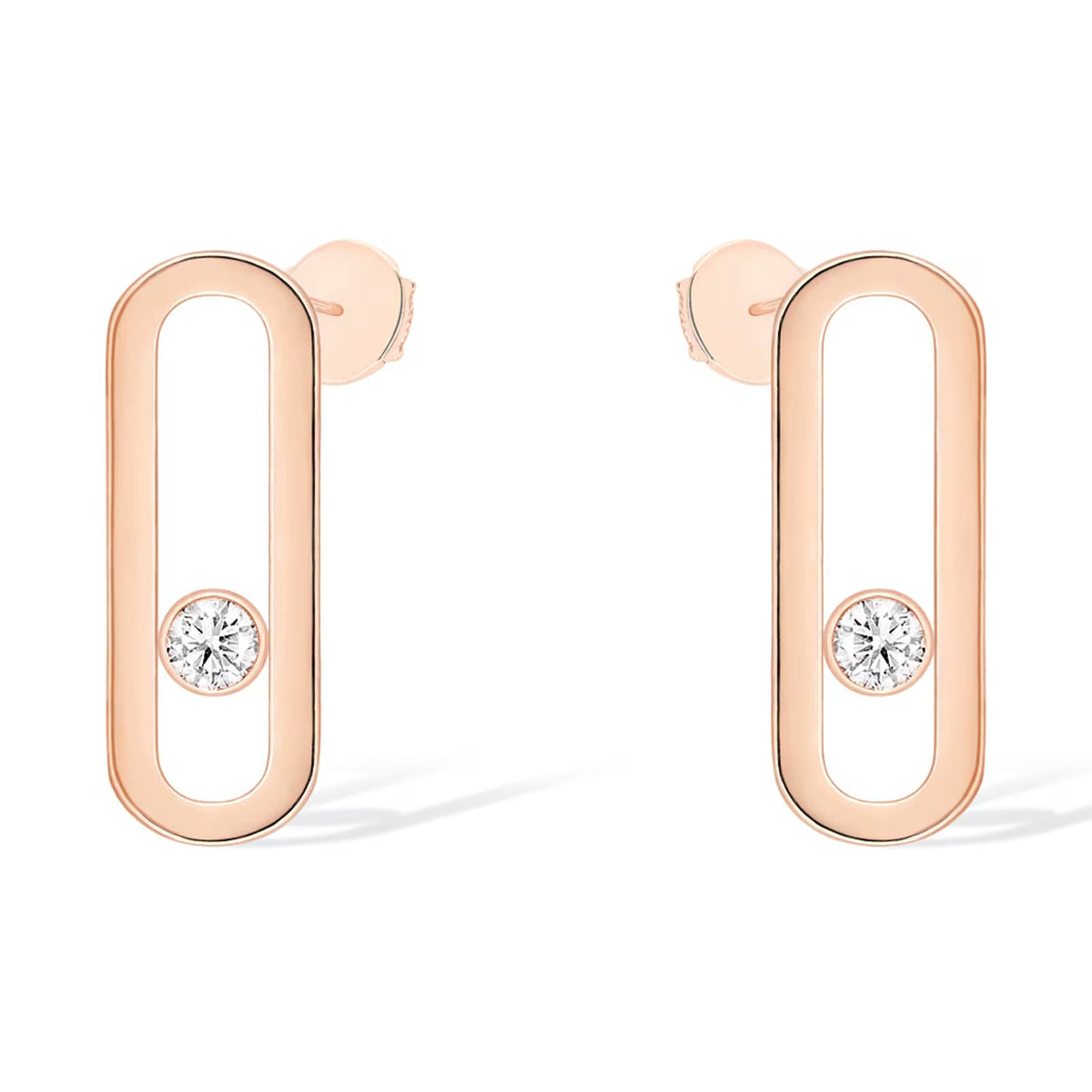 [AURORA]MOVE UNO SMALL 1 DIAMOND EARRINGS