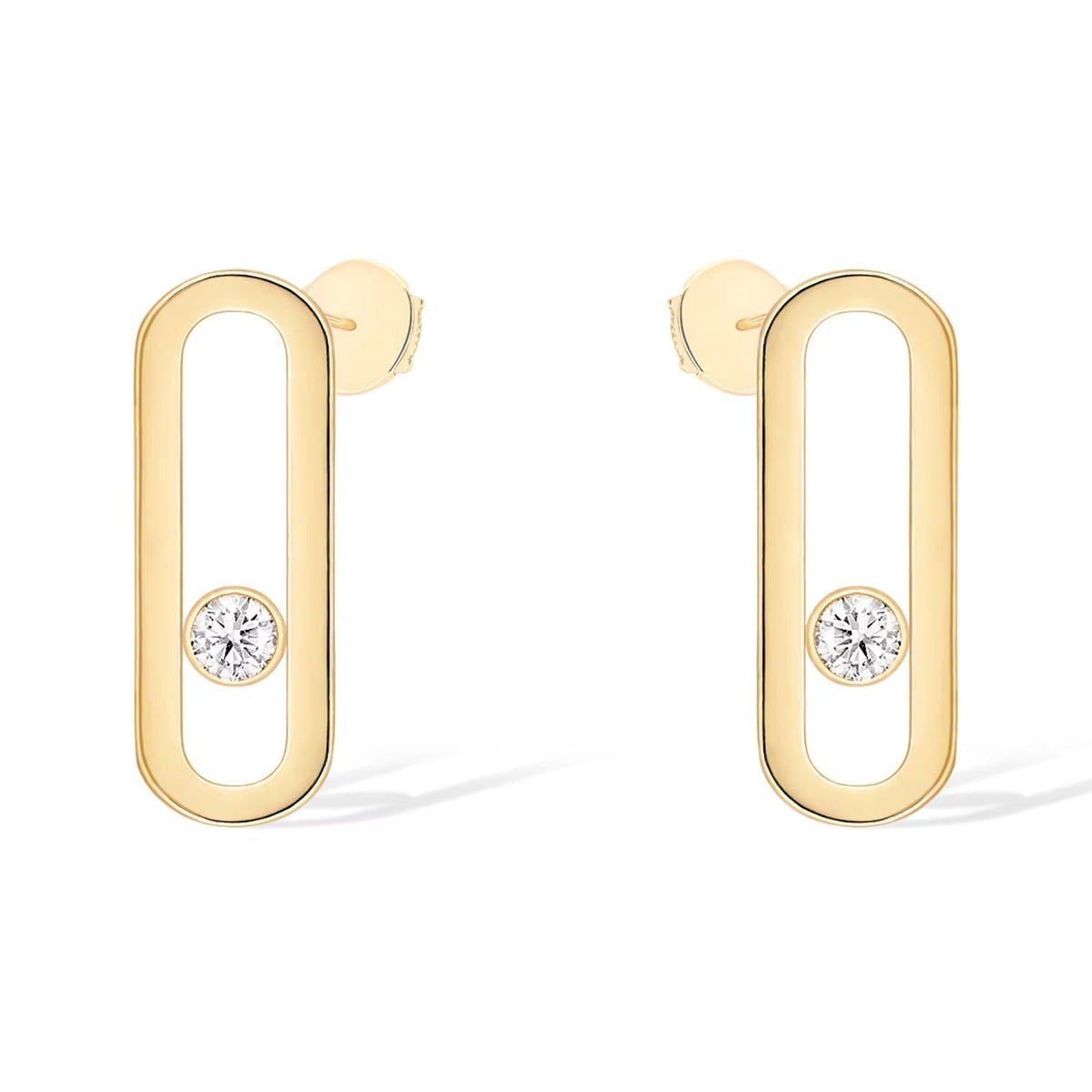 [AURORA]MOVE UNO SMALL 1 DIAMOND EARRINGS
