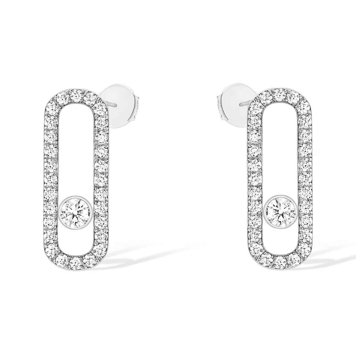 [AURORA]MOVE UNO STUD DIAMOND PAVED EARRINGS