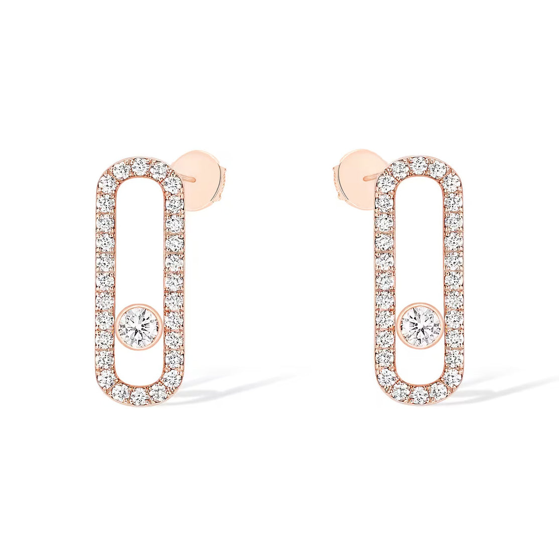 [AURORA]MOVE UNO STUD DIAMOND PAVED EARRINGS