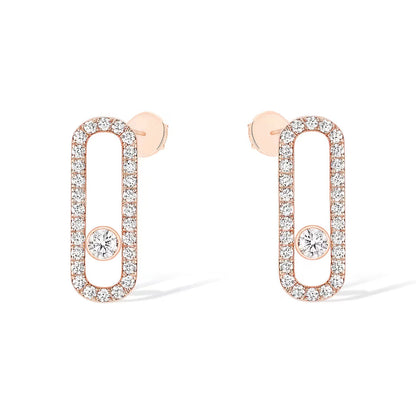[AURORA]MOVE UNO STUD DIAMOND PAVED EARRINGS